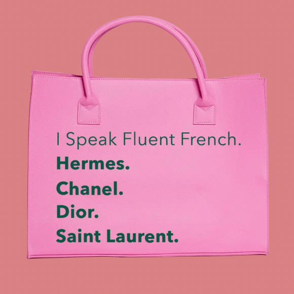 Fluent French Vegan Leather Tote Handbag (Guava Pink)