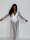 Carla White Mesh Maxi Dress