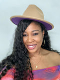 Fedora Hat  - (Camel / Purple)