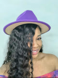 Fedora Hat - (Purple / Camel)