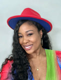 Fedora Hat -  (Red / Blue)