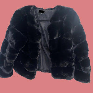 Diana Faux Fur Coat (Black)