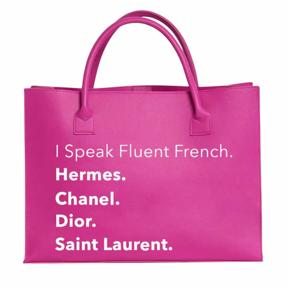 Fluent French Vegan Leather Tote Handbag (Magenta Pink) – Tuulie
