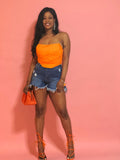 Nia Mesh Corset Top (Orange)