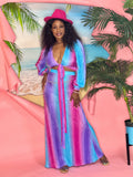 Yara 2 Piece Skirt Set (Multi Blue)