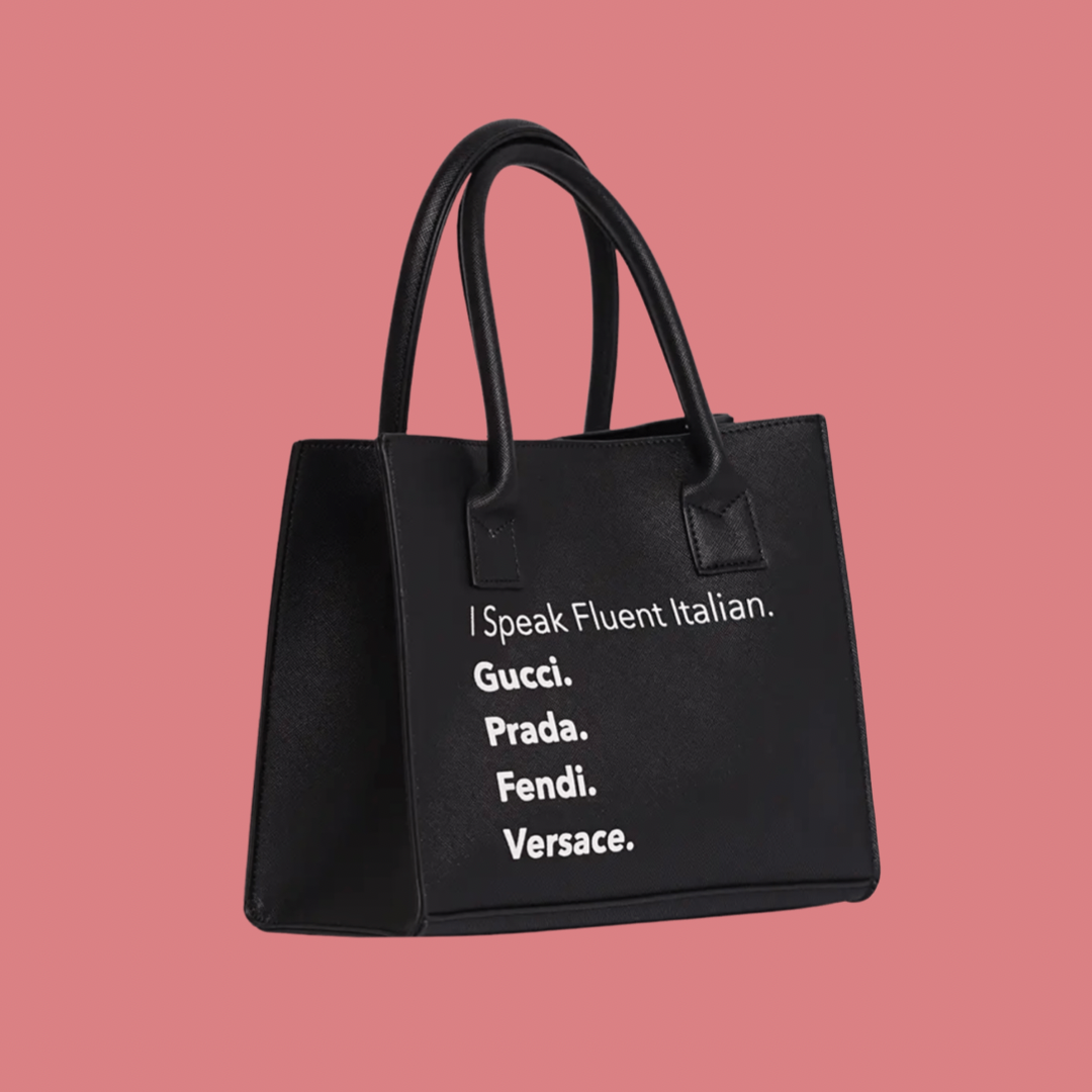 Fluent Italian Vegan Leather Mini Tote Handbag (Black) – Tuulie Official