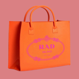 "RAD" Vegan Leather Tote Handbag (Orange)