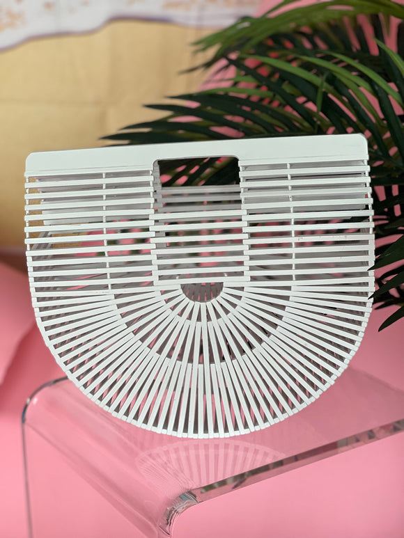 Florida Bamboo Handbag (White)