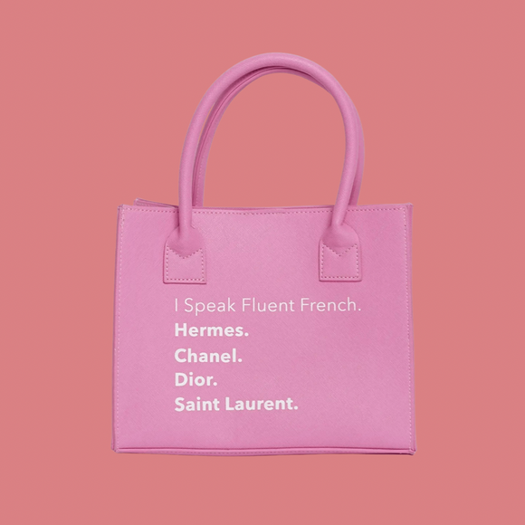 Fluent French Vegan Leather Mini Tote Handbag (Guava Pink)