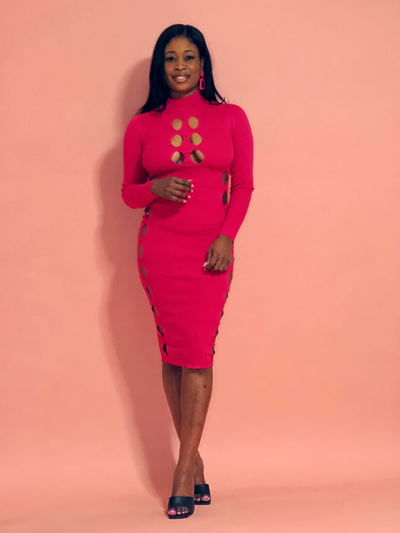 Donda Dress (Fuschia Pink)
