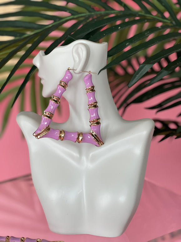 Brooklyn Girl Earring (Lavender / Gold)