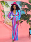Yara 2 Piece Skirt Set (Multi Blue)