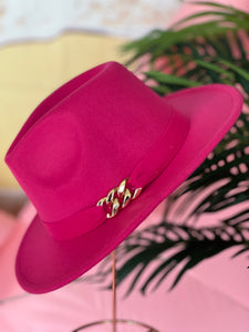 Fedora Hats - faux wool (Fuschia Pink)