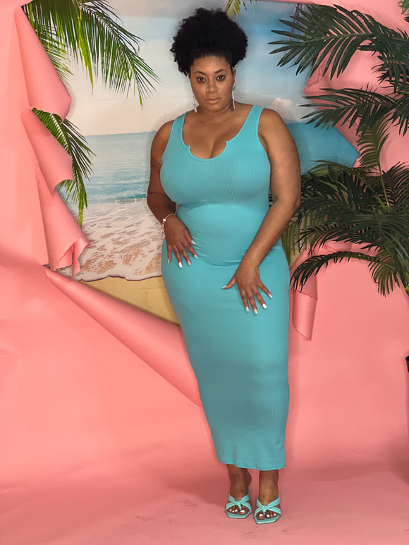 Bree Maxi Dress - CURVY - (Blue)