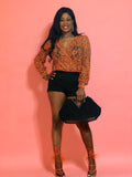 Shayla Bodysuit Top (Orange)