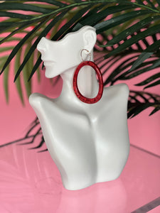 Woo Hoop Earring (Red)