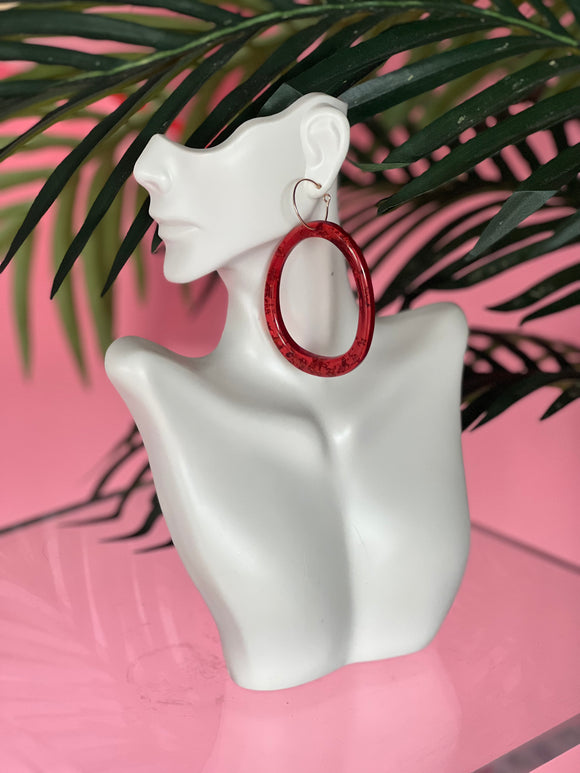 Woo Hoop Earring (Red)