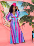 Yara 2 Piece Skirt Set (Multi Blue)