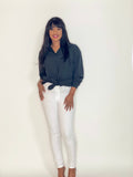 Atalanta High Waist Stretch Skinny Jeans (White)