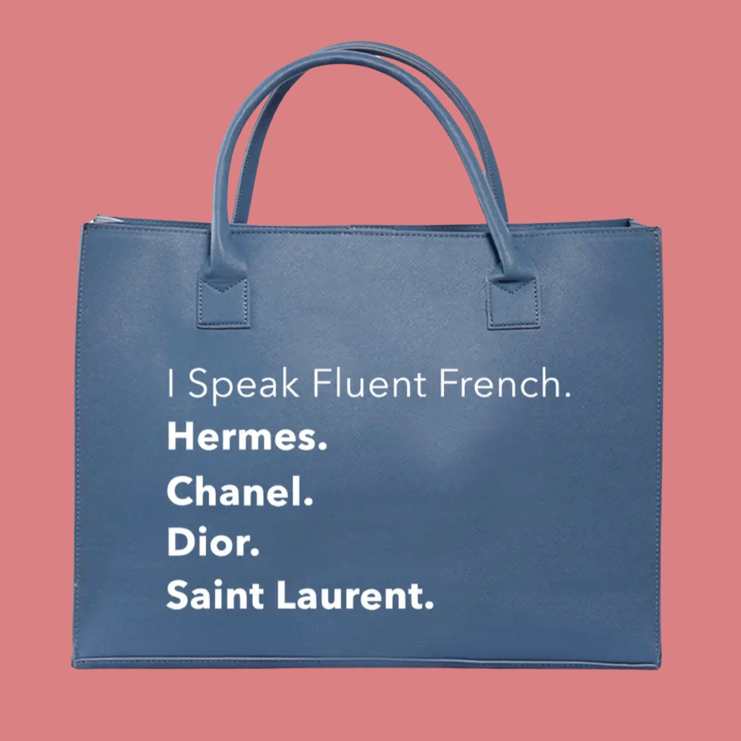Fluent French Vegan Leather Tote Handbag (Denim Blue) – Tuulie Official