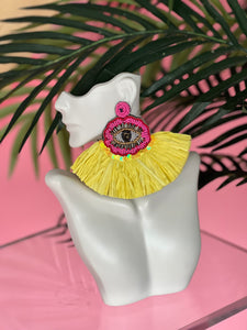 Tassel Earrings (Yellow / Pink)