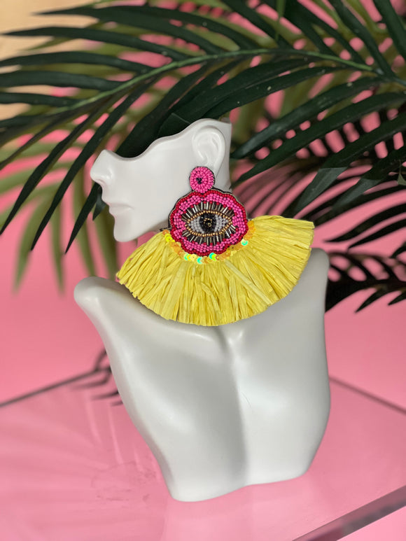 Tassel Earrings (Yellow / Pink)