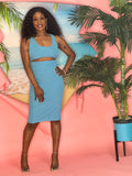 Kailani Midi Dress - (Blue)