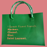 Fluent French Vegan Leather Tote Handbag (Green)